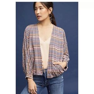 Anthropologies Akemi + Kin Plaid Batwing Cardigan Size M